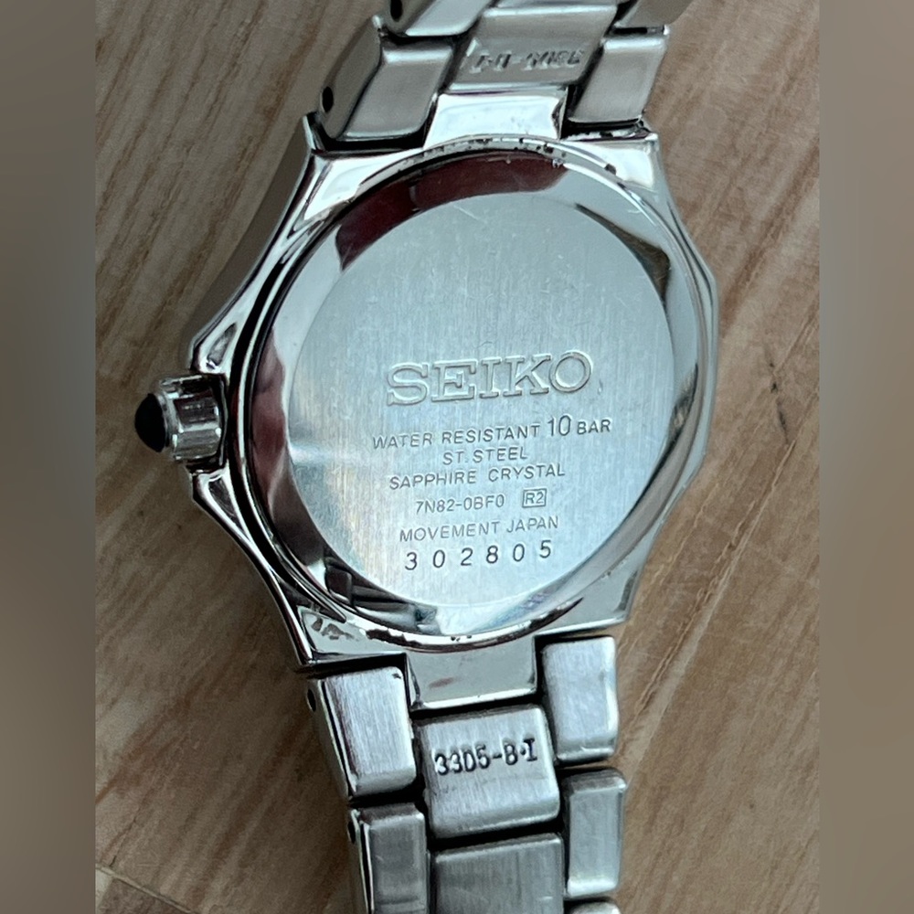 Seiko Coutura Ladies Watch RARE Diamonds Black Pearl Dial Stainless Bracelet - Picture 13 of 17